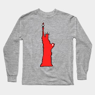 4rpixs Liberty_USA_Red Long Sleeve T-Shirt